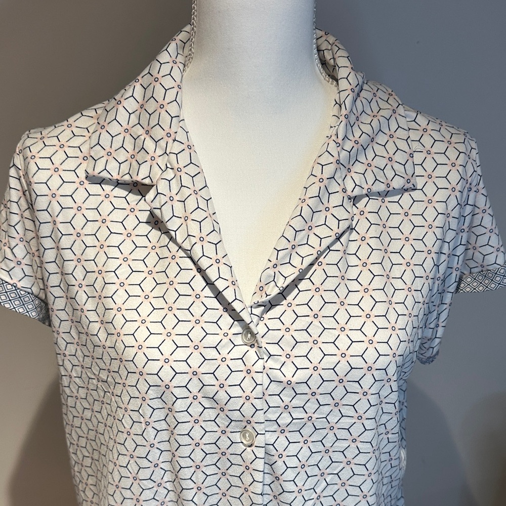 Chic Geometric Print Pajama Set - Picture 2 of 7